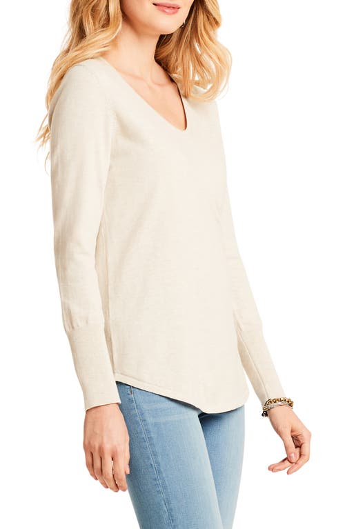 Nic + Zoe Vital V-neck Sweater In Putty