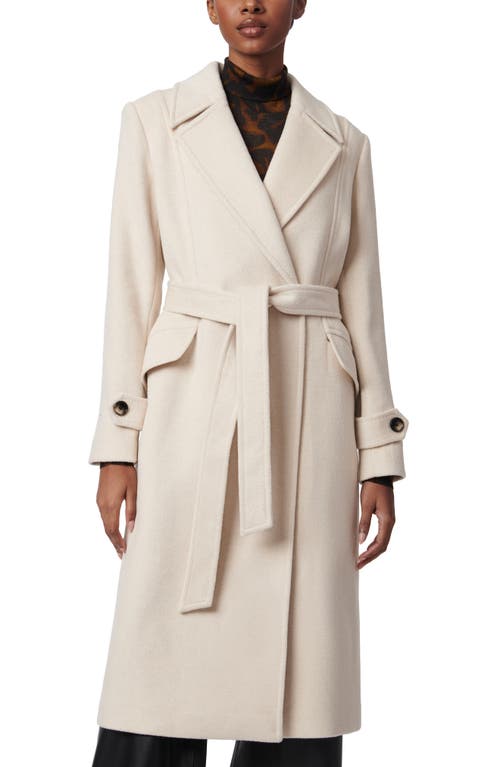 Shop Bernardo Double Breasted Belted Coat In Puddy