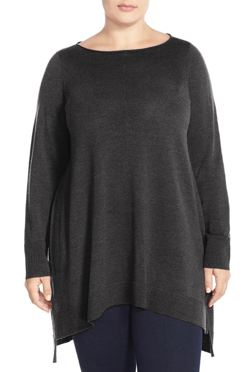 Eileen Fisher Ballet Neck Merino Jersey Layering Tunic Dress Plus Size Nordstrom
