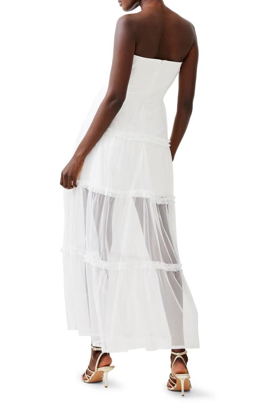 Shop French Connection Whisper Strappy Tulle Maxi Dress In Summer White