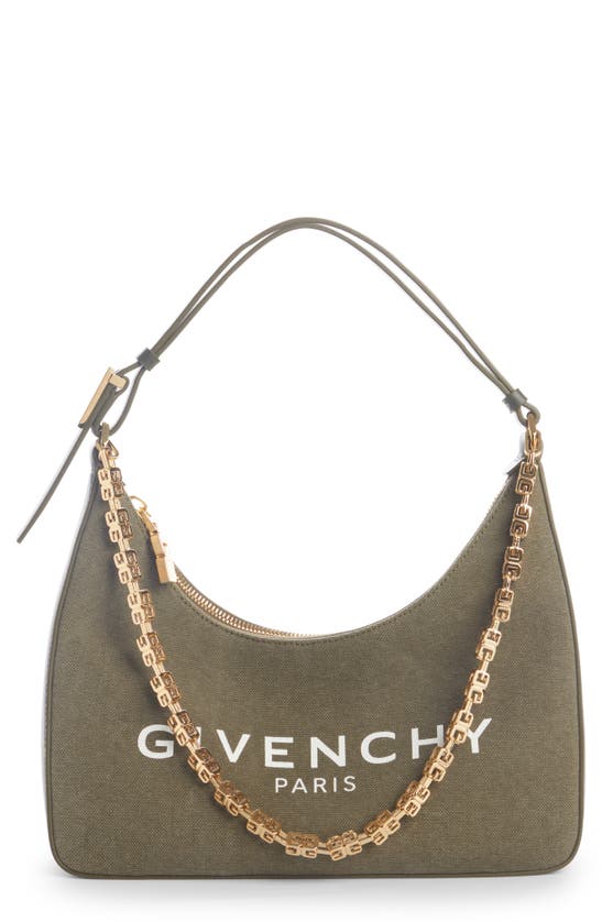 Givenchy Moon Cut Out Small Canvas Shoulder Bag In Black