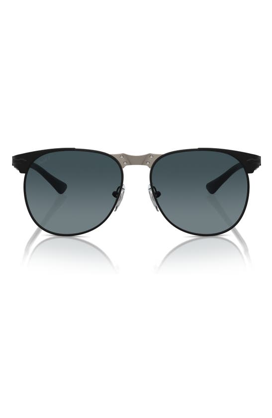 Persol 55mm Polarized Pilot Sunglasses In Black
