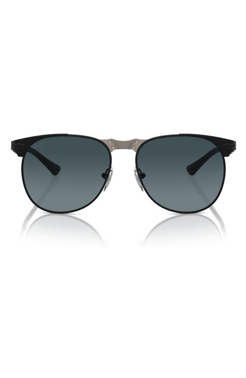 Shop Persol 57mm Polarized Pilot Sunglasses In Black