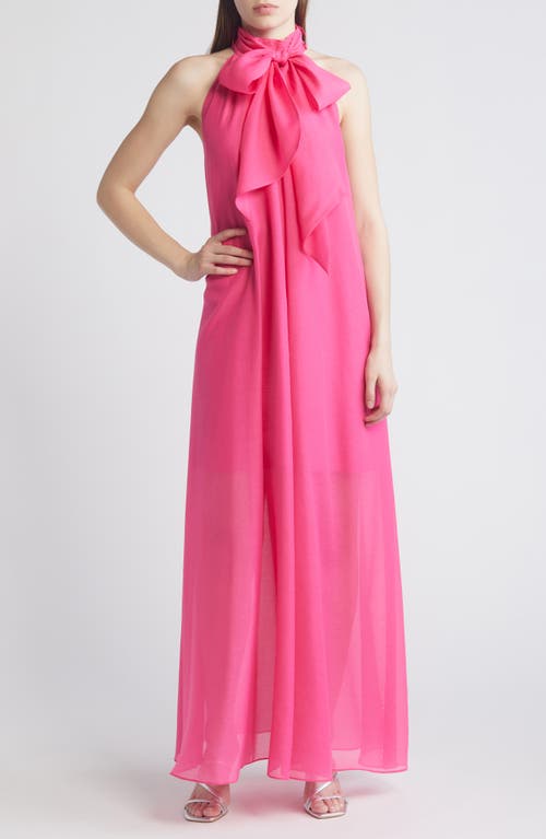 Arikka Sleeveless Organza Maxi Dress in Bright Pink