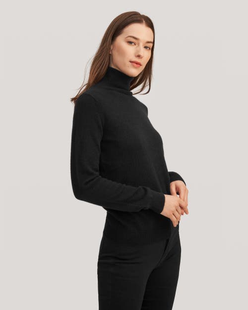 Lilysilk Pure Cashmere Turtleneck Sweater In Black