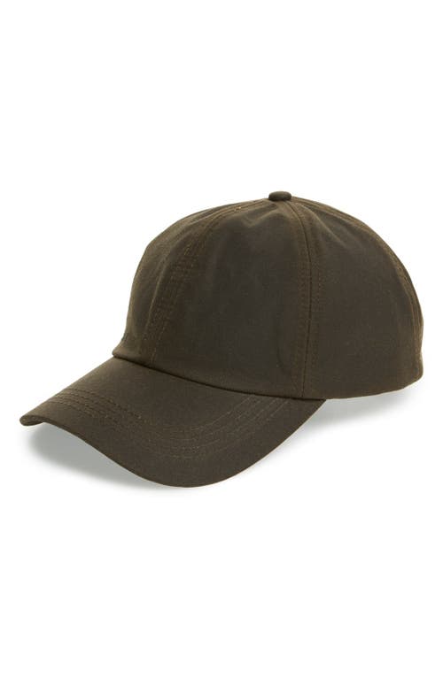 Barbour Waxed Cotton Baseball Cap in Olive at Nordstrom