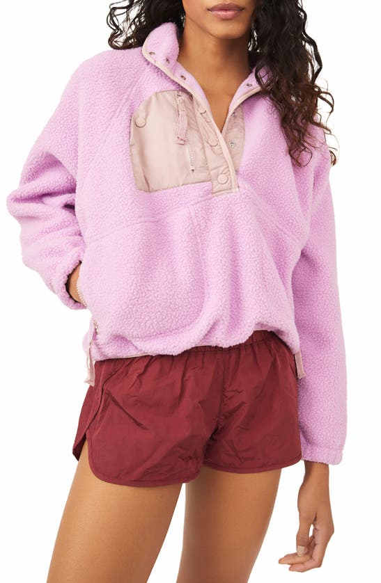 Free People Hit The Slopes Colorblock Pullover In Purple Combo