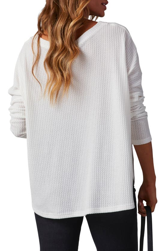 Shop Vici Collection Miriam Oversize Knit Button-up Shirt In White