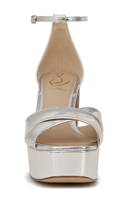 Shop Sam Edelman Jullian Ankle Strap Platform Sandal In Soft Silver