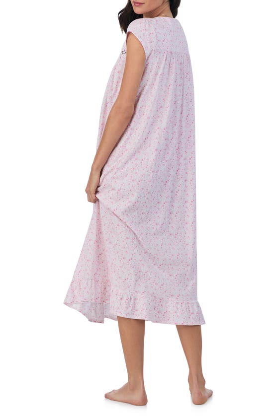 Shop Eileen West Cap Sleeve Cotton Nightgown In White Multi