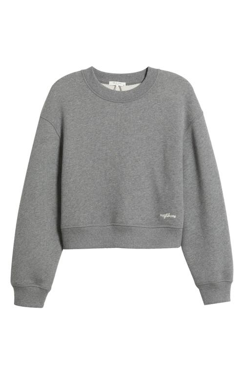 Shop Rag & Bone Cotton Blend French Terry Sweatshirt In Heather Grey