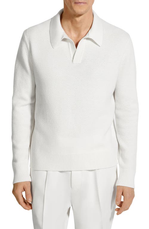 Shop Zegna Oasi Cashmere Polo Sweater In  Bianco