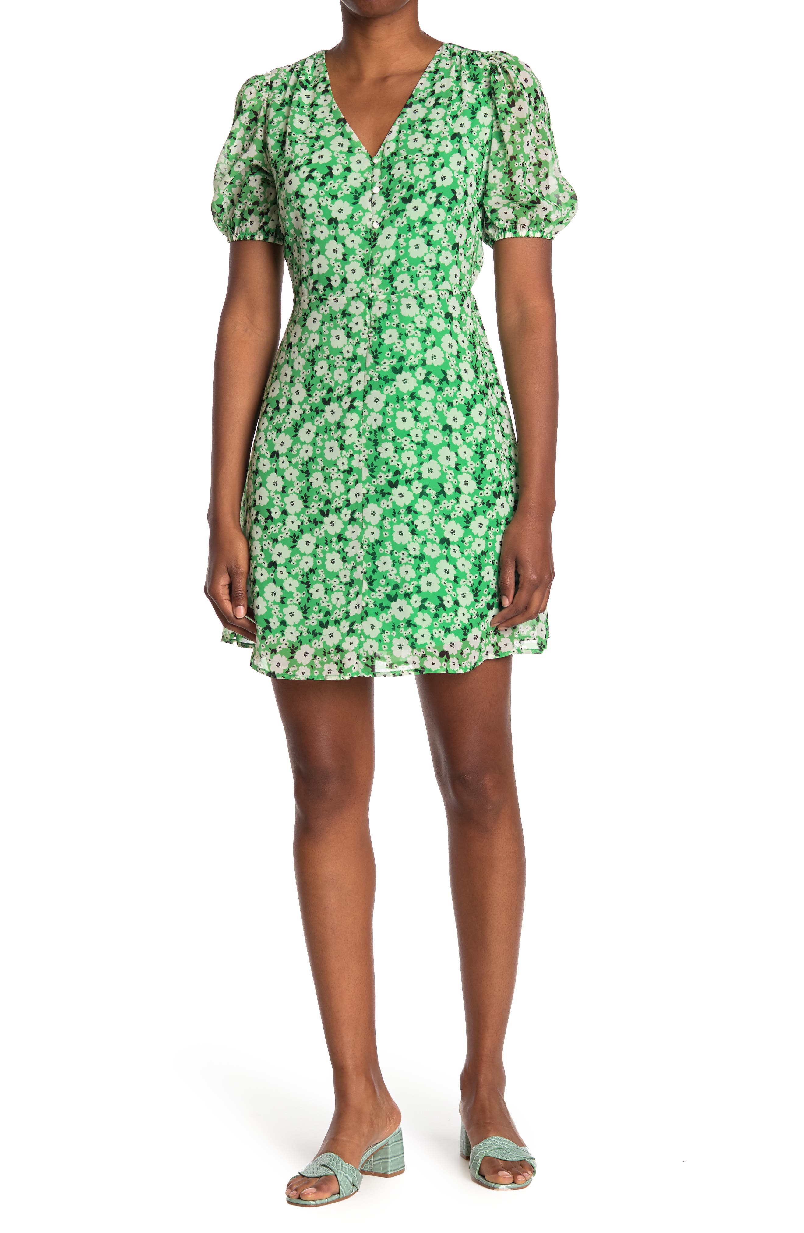 short sleeve button front dress