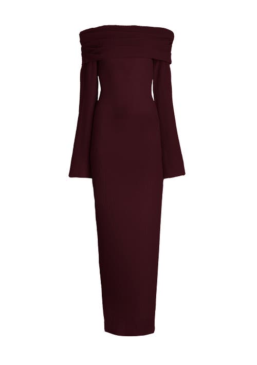 Shop Ser.o.ya Galleria Rib Knit Maxi Dress In Merlot