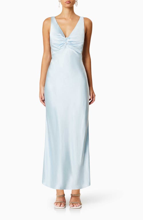 Elliatt Rendevous Sleeveless Satin Gown In Lightblue