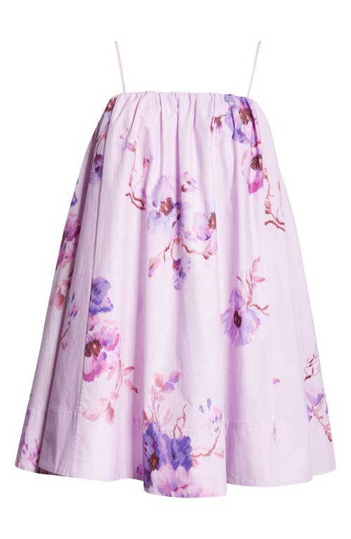 Shop Zimmermann Lightburst Puff Minidress In Purple Floral