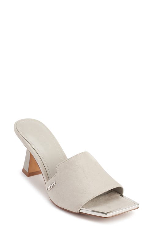 DKNY Square Toe Slide Sandal Grey Satin at Nordstrom,