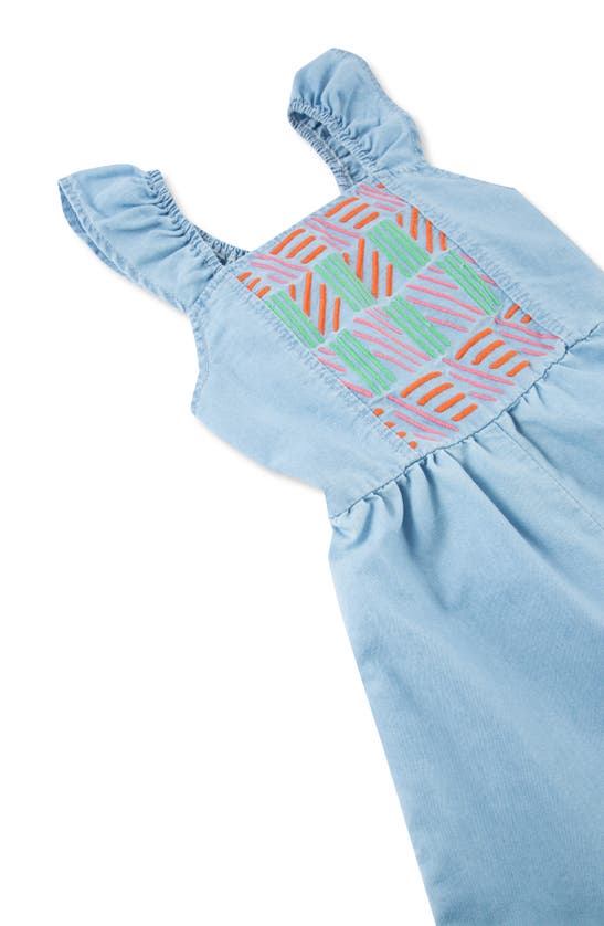 Shop Peek Aren't You Curious Kids' Embroidered Ruffle Sleeve Organic Cotton Romper In Light Stone