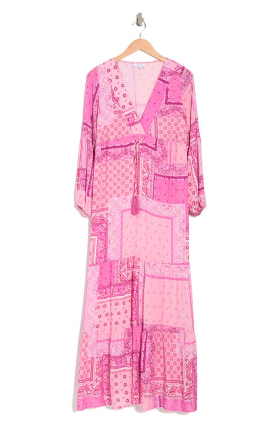 Btfl-life Patch Work Maxi Dress In Pink