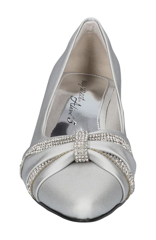 Shop Easy Street Millie Ruched Pump In Silver Satin