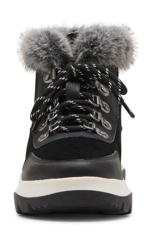 Blondo Ante Waterproof Faux Fur Trim Boot In Black Suede