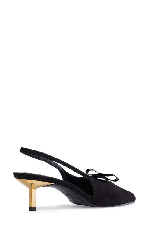 Black Suede Studio Adore Slingback Kitten Heel Pump In Black Suede