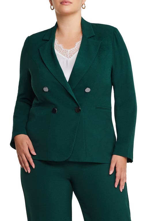 Clever Double Breasted Blazer in Grove Green