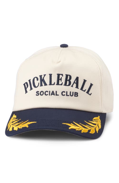 American Needle Club Snapback Baseball Cap in Ivory-Navy 