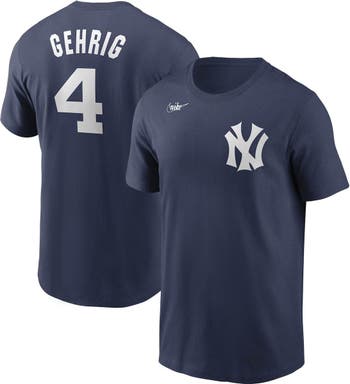 Men's Nike Lou Gehrig New York Yankees Cooperstown Collection Name & Number  Navy T-Shirt