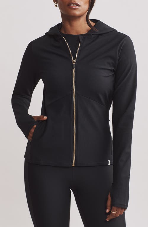 Shop Rhone Ripple Performance Zip-up Hoodie In Black