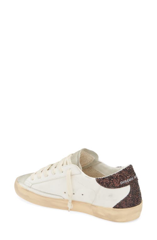 Shop Golden Goose Super-star Glitter Detail Low Top Sneaker In White/ice/silver