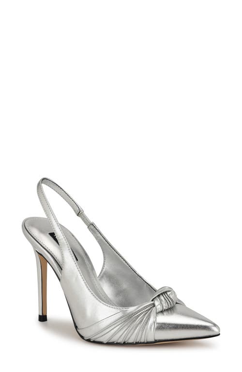 Shop Nine West Faive Slingback Pointed Toe Pump In Silver