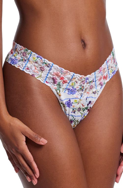 Shop Hanky Panky Floral Print Supima® Cotton Original Rise Thong In Flower Crown