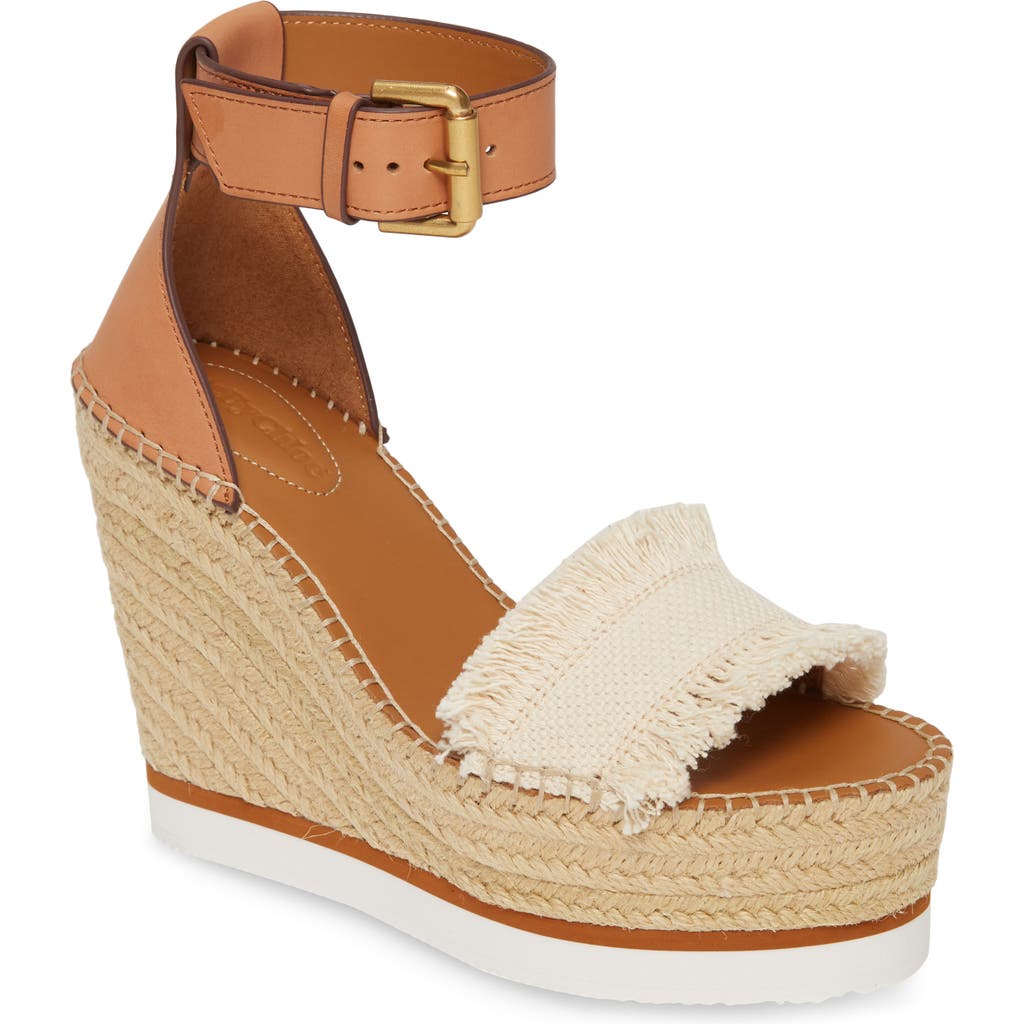 See By Chloé 'glyn' Espadrille Wedge Sandal In Big Canvas/canvas