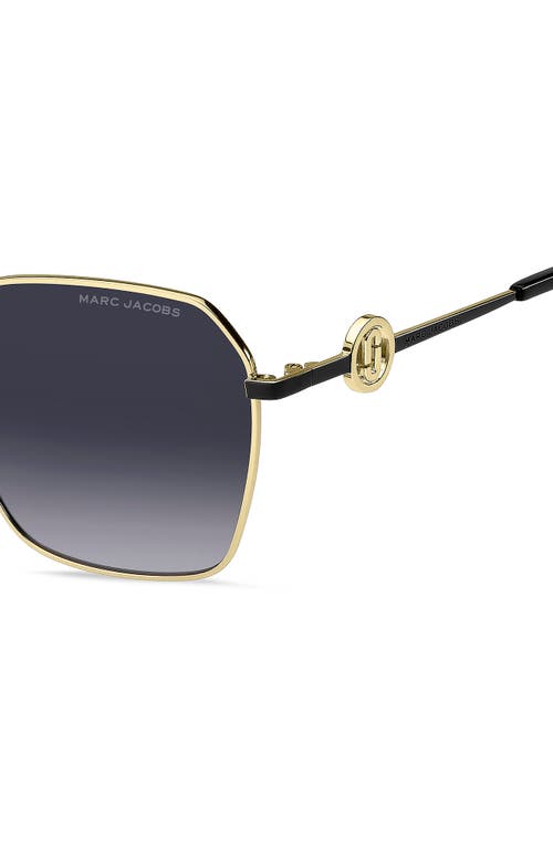 Shop Marc Jacobs 58mm Gradient Square Sunglasses In Gold Black/grey Shaded