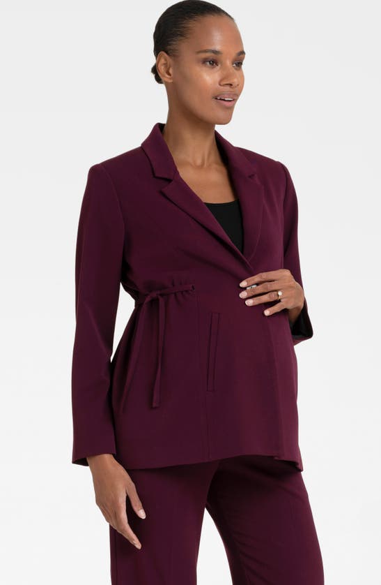 Shop Seraphine Tailored Maternity Blazer In Plum