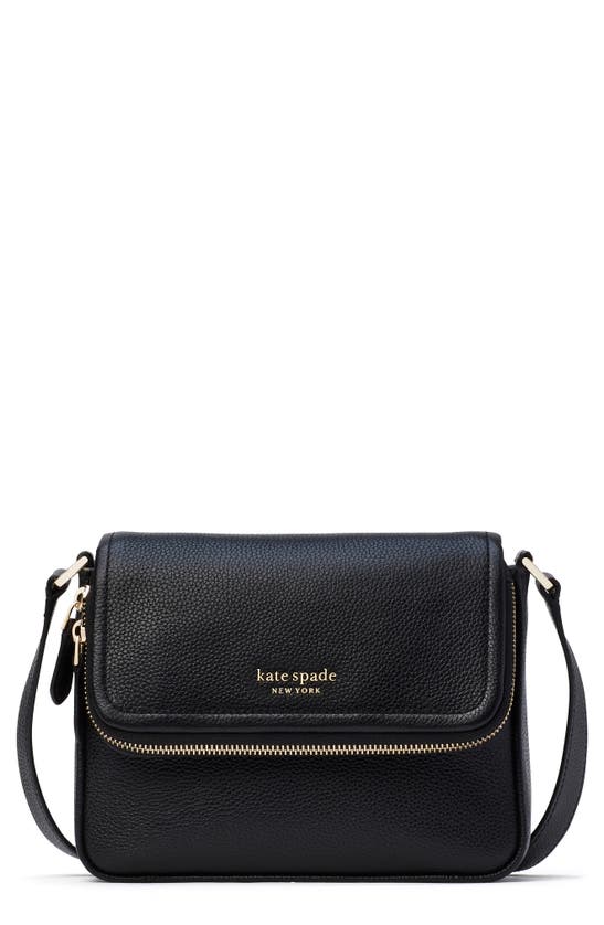 Kate Spade Run Around Pebbled Leather Crossbody Bag In Black | ModeSens