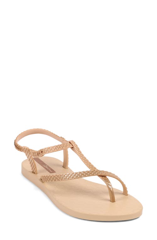 Ipa Class Strappy Sandal in Beige/Gold