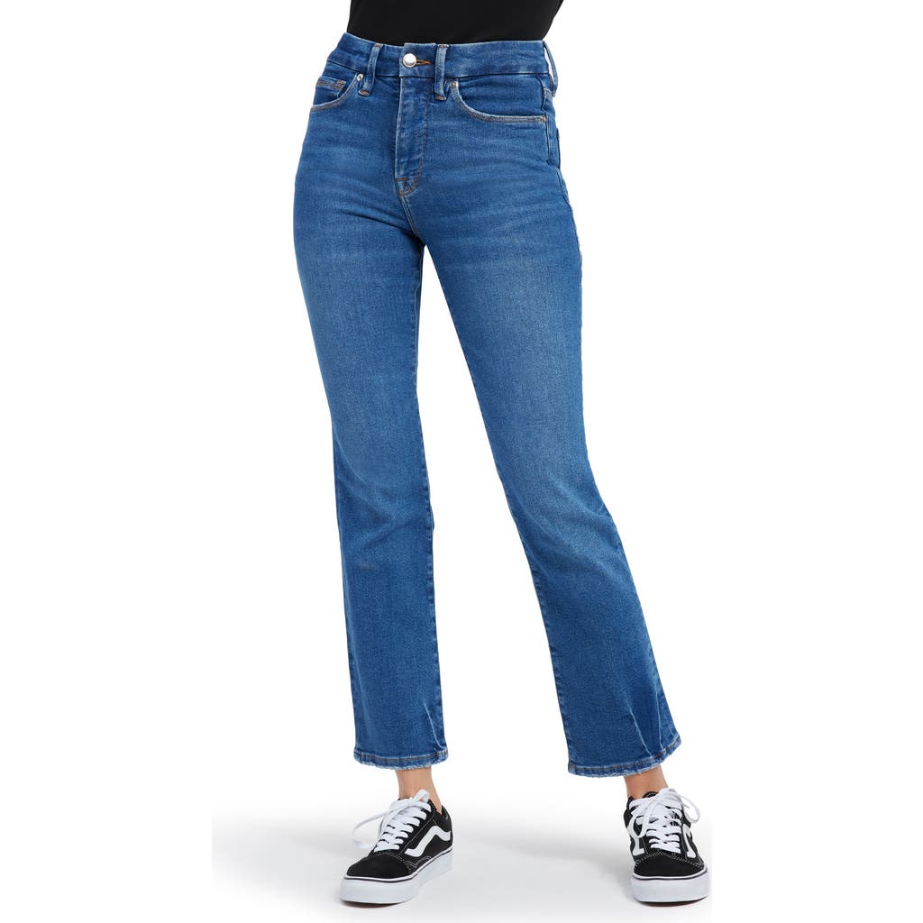 Good American Good Legs Ripped High Waist Straight Leg Jeans In Indigo397