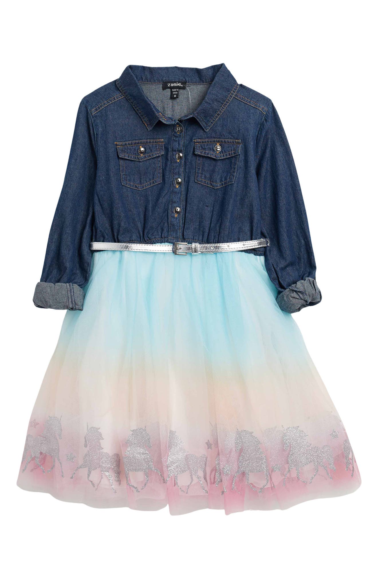 zunie denim tutu dress