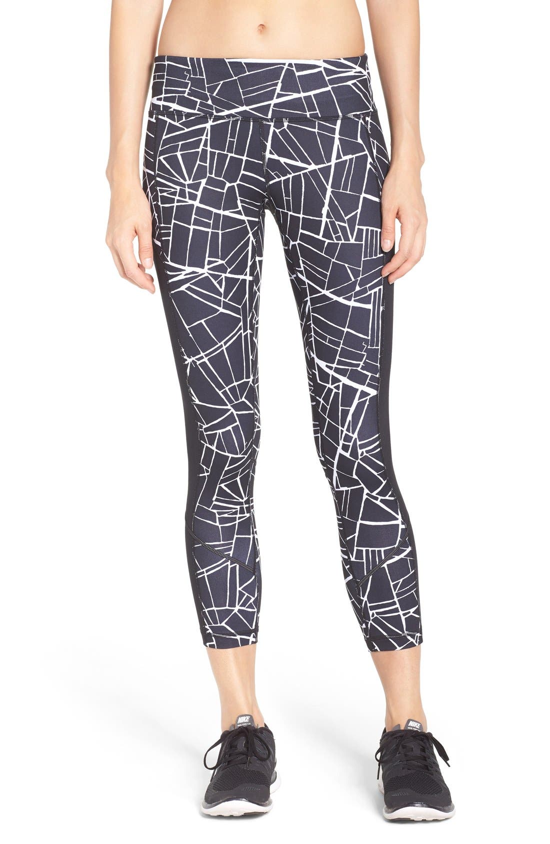 Zella 'Fly By' Print Running Midi Tights Nordstrom