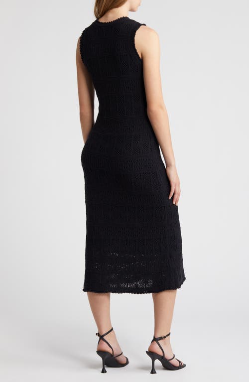 Shop Chelsea28 Sleeveless Pointelle Sweater Dress In Black