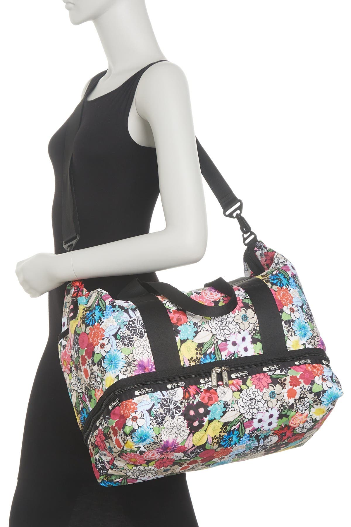 Lesportsac Dakota Medium Deluxe Overnight Bag In Bright Pink3