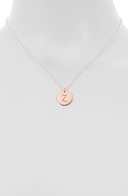 Meshmerise Initial Disc Pendant Necklace In Rose-z