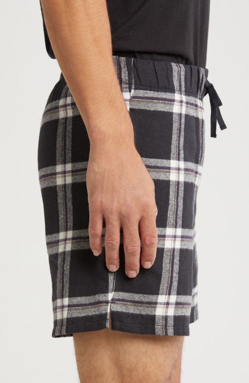 Shop Nordstrom Flannel Sleep Shorts In Black Scotty Plaid