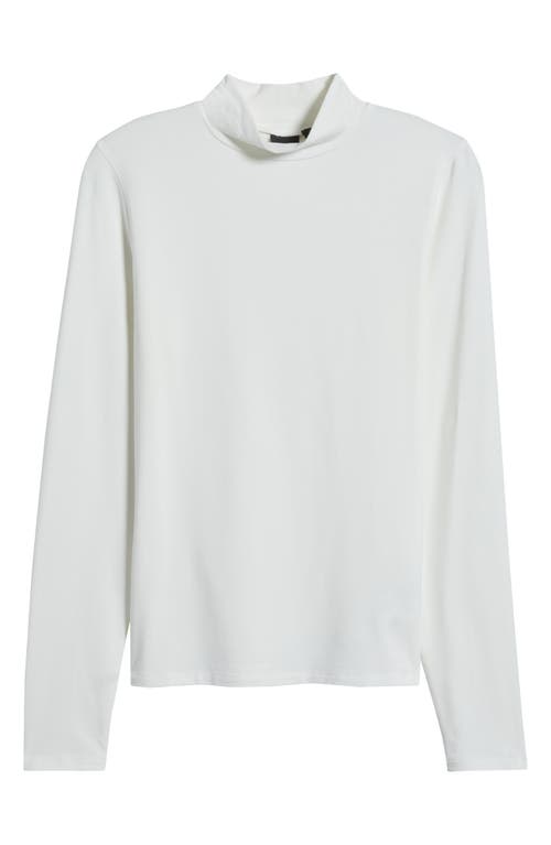 Shop Hugo Boss Boss Emata Mock Neck Top In Soft Cream