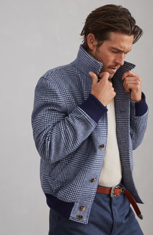 Shop Brunello Cucinelli Shirt-style Bomber Jacket In Indigo