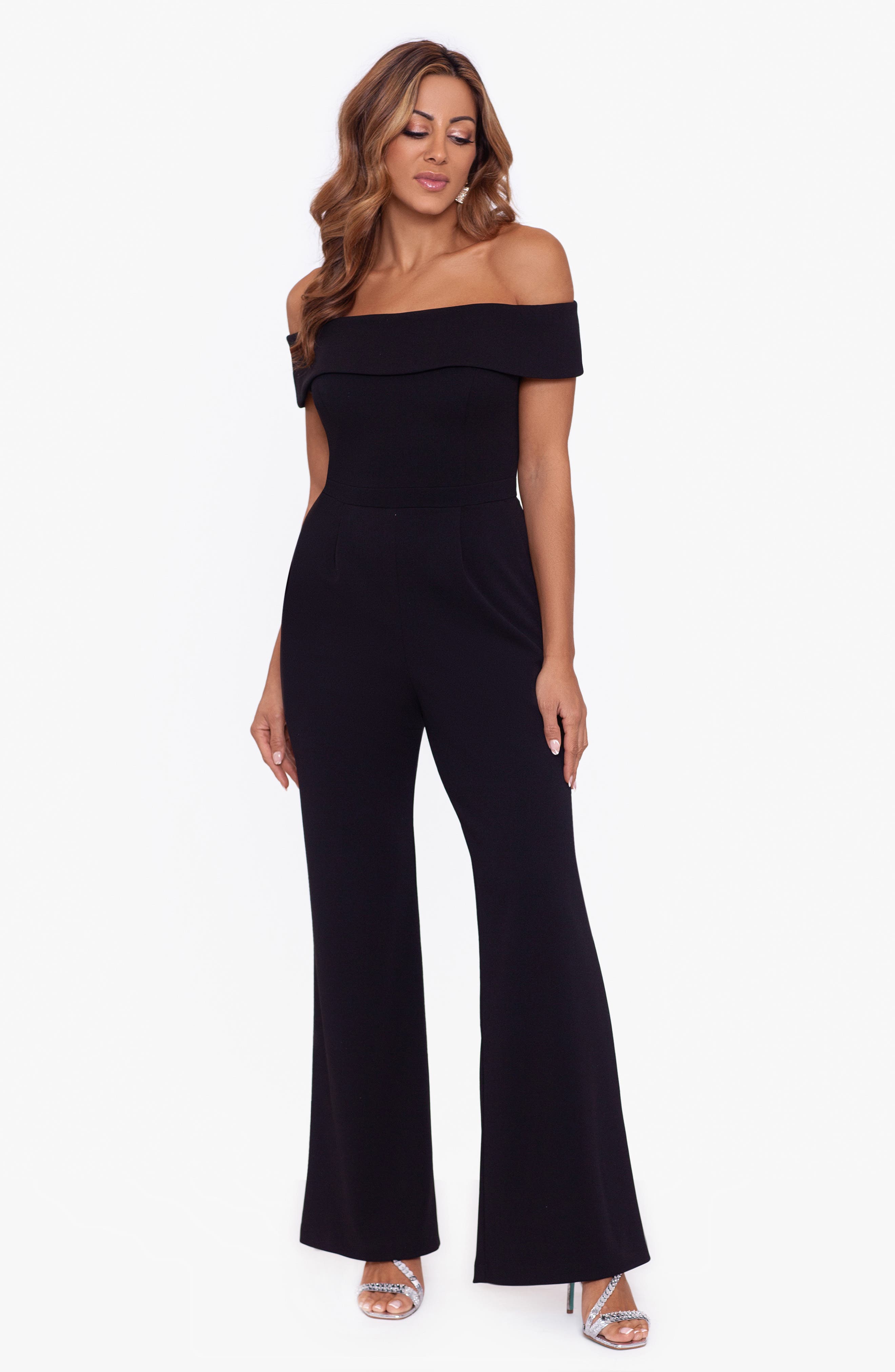 Xscape Off the Shoulder Wide Leg Jumpsuit Nordstrom