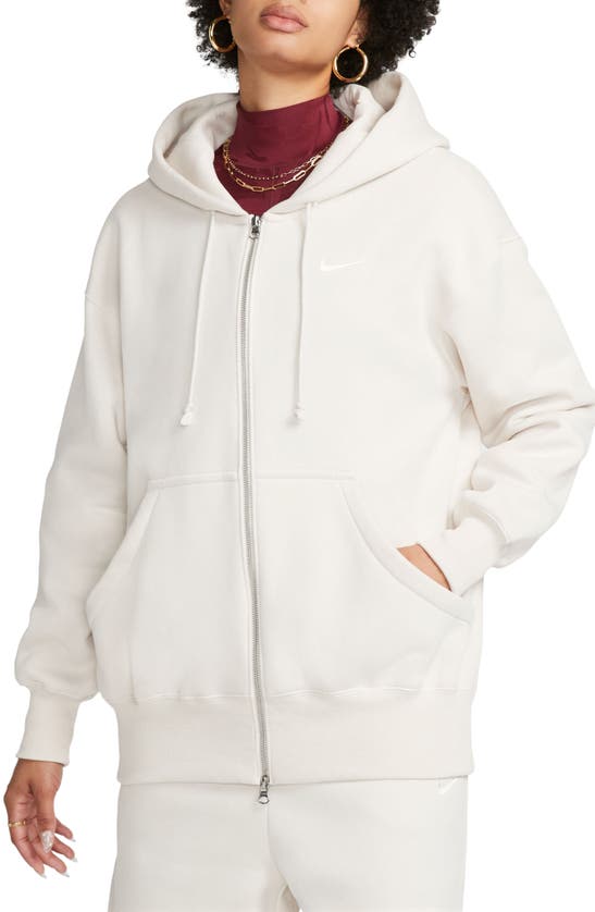 Shop Nike Sportswear Phoenix Fleece Full Zip Hoodie In Light Orewood Barn/ Sail