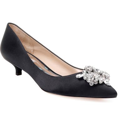 Badgley Mischka Vail Embellished Kitten Heel Pump
